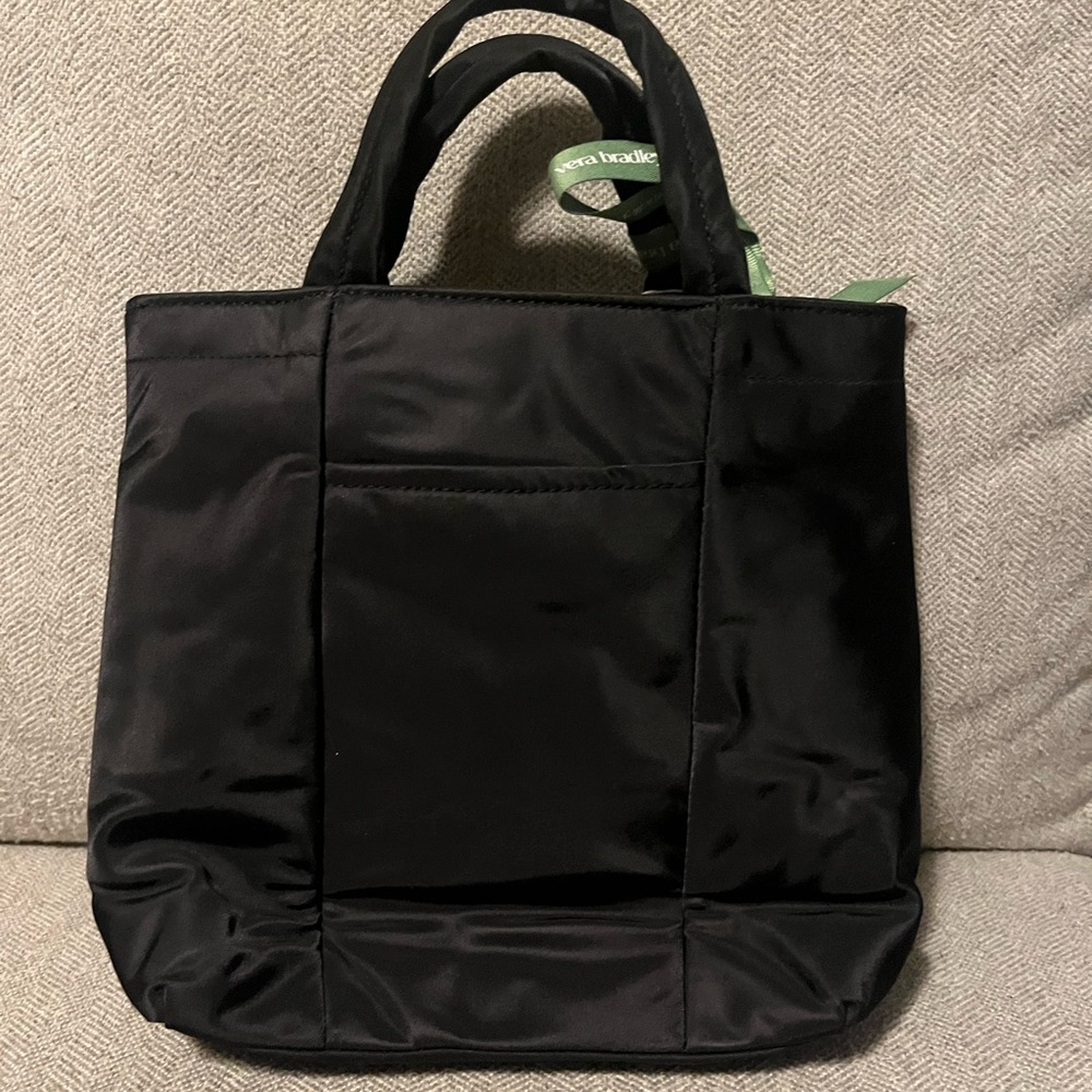 Vera Bradley Black Tote with Green Accent - Picture 2 of 3